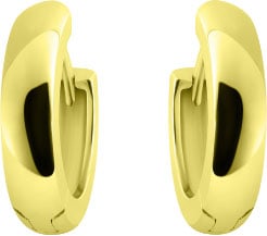 Gisser Jewels Gisser Jewels Oorringen KCA3/13.5Y 925 Zilver Half Bol met Geelgouden Plating 3mm x 13.5