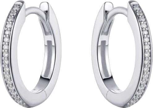 Gisser Jewels Gisser Jewels Oorringen KCD2/15 925 Zilver Gerhodineerd met Zirkonia 2mm breed 15mm doorsnede