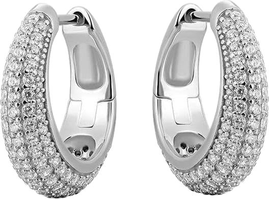 Gisser Jewels Gisser Jewels Oorbellen KCK6/18 Zilver met Zirkonia 6mm x 18mm