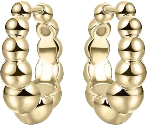 Gisser Jewels Gisser Jewels Oorbellen KCR6/19Y Zilver met Geelgouden Platingen Bolletjes  6mm x 19mm