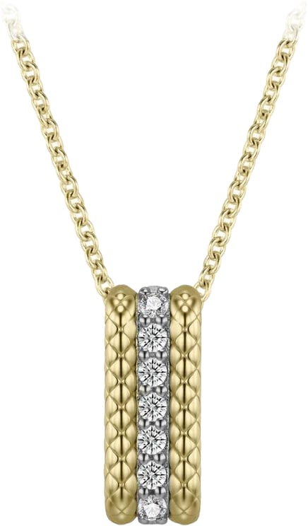 Gisser Jewels Gisser Jewels N1132Y-42+3 Zilver met Geelgouden Plating en Zirkonia