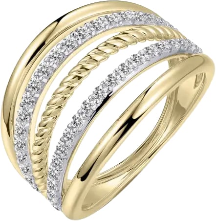 Gisser Jewels Gisser Jewels Ring VGR048-54 14k Geelgoud met Zirkonia Maat 54