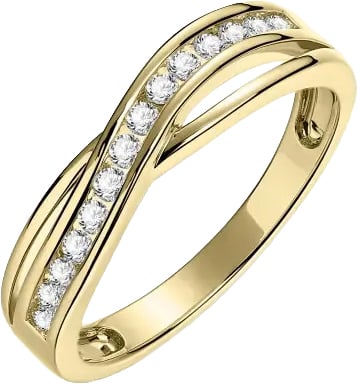 Gisser Jewels Gisser Jewels Ring VGR101-54 14k Geelgoud met Zirkonia Maat 54