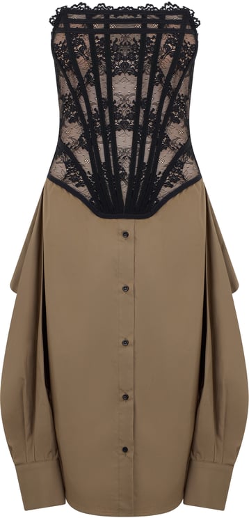Giuseppe Di Morabito Mini dress in cotton with lace