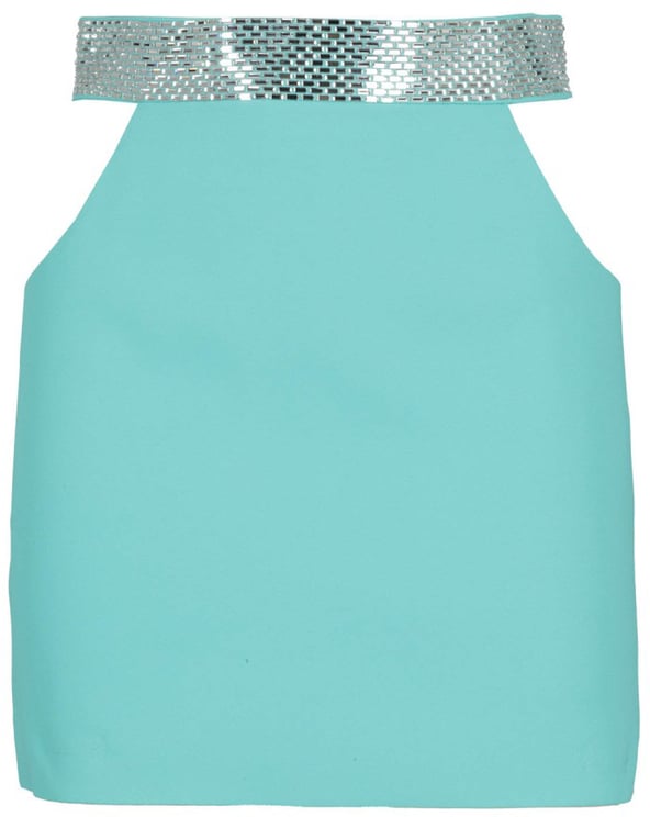 Giuseppe Di Morabito Blue Cady Envers Satin Mini Skirt