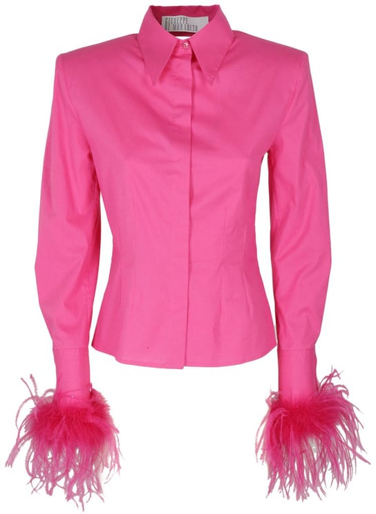 Giuseppe Di Morabito Fuchsia Poplin Shirt With Cut-Out Details