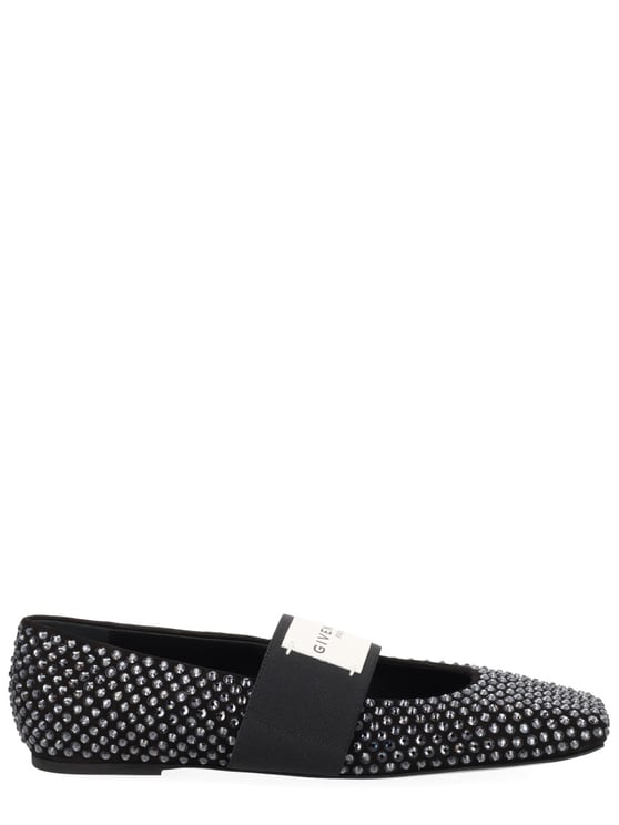 Givenchy Black Sliced Square Calf Leather Flats