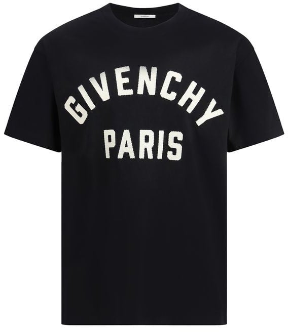 Givenchy Regular Fit Cotton T-Shirt with Grosgrain Logo Detail