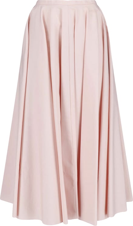 Givenchy Pink Pleated Poplin Logo Maxi Skirt