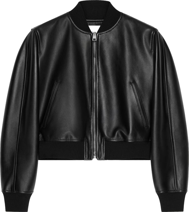 Givenchy Light Cropped Black Lamb Skin Bomber