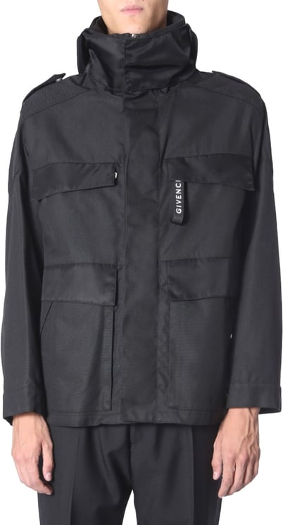 Givenchy Boxy Wind Jacket With High Collar