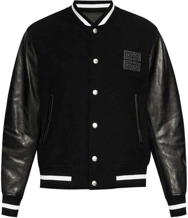 Givenchy Black Wool and Leather Jacket
