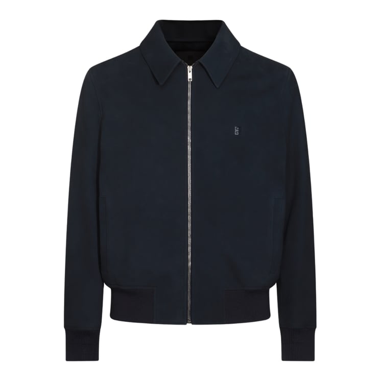 Givenchy Front-Zipper Minimalist Jacket With Classic Collar
