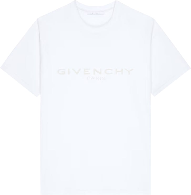 Givenchy Regular Fit White Cotton Silk T-Shirt