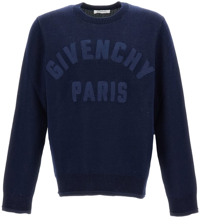 Givenchy Crewneck Sweater with Ottoman Detailing and Embroidered Logo