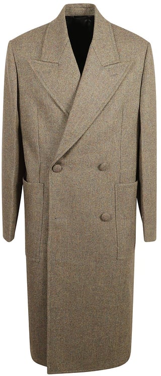 Givenchy Double-Breasted Tailored Coat With Herringbone Pattern