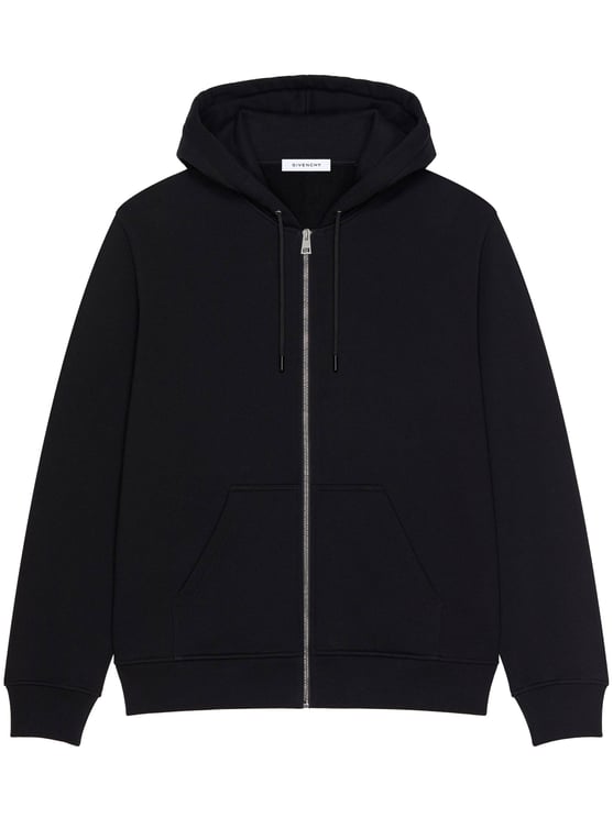 Givenchy Regular Fit Black Cotton Zipped Hoodie