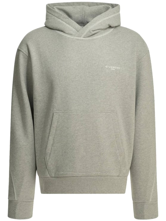 Givenchy Couture Seam Contrast-Stitched Grey Hoodie
