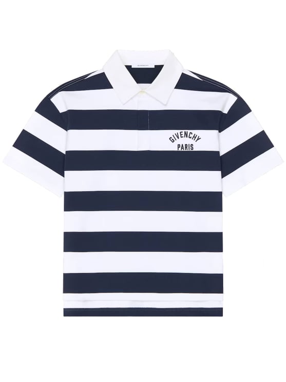Givenchy Bold Stripe Short-Sleeve Polo With Classic Collar