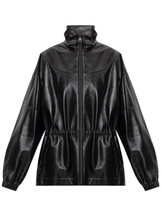Givenchy Lambskin Leather Tracksuit Jacket With High Collar And Embossed Branding