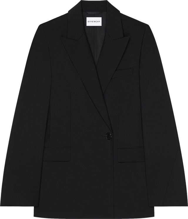 Givenchy Tailored Double-Breasted Sharp Lapel Wool Jacket