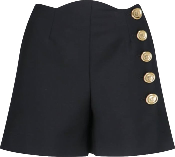 Givenchy Asymmetrical High-Waisted Black Wool And Mohair Shorts