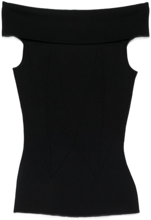 Givenchy Fitted Off-Shoulder Ribbed Texture Top