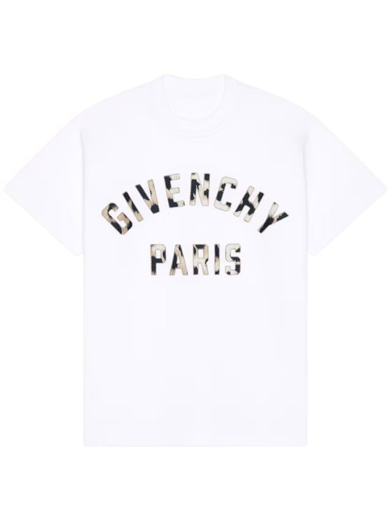 Givenchy Camouflage Arched Text Cotton T-Shirt