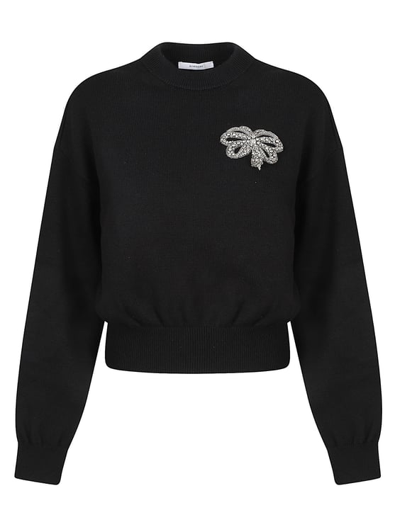 Givenchy Wool Cotton-Blend Bow Knit Sweater