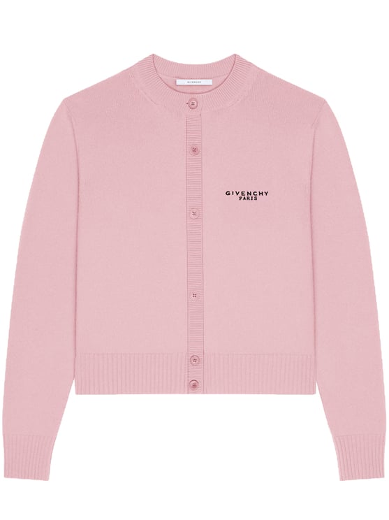 Givenchy Short Crew Neck Cropped Grey Cardigan
