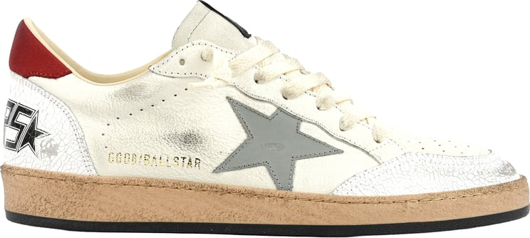 Golden Goose Ballstar White Grey Red