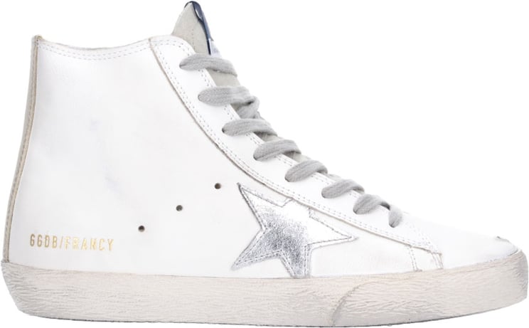 Golden Goose White Francy Distressed Calf Leather Sneakers