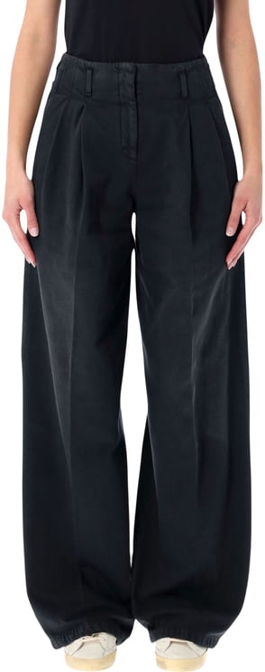 Golden Goose Wide Leg Pinced Denim Nero