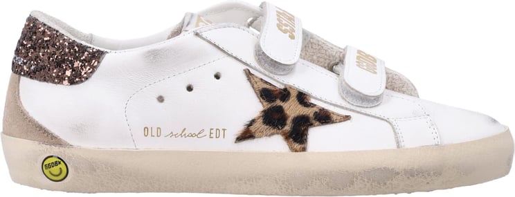 Golden Goose Old School Leather White/Leopard