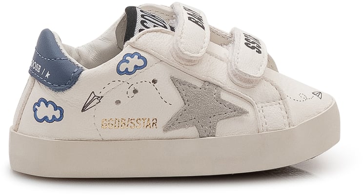 Golden Goose Sneakers School con Chiusura a Strappo e Inserto a Stella