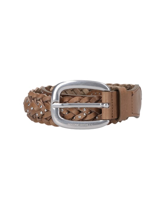 Golden Goose Green Houston Braided Calfskin Leather Belt