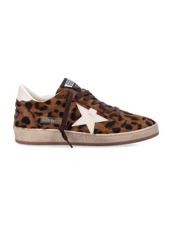 Golden Goose Leopard Print Low-Top Sneakers with Vintage Detailing