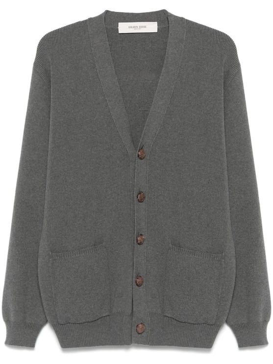 Golden Goose Relaxed Fit V-Neck Cardigan with Contrasting Graphic