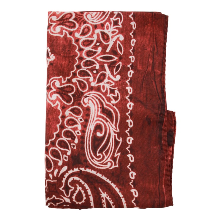 Golden Goose Intricate Deep Red Paisley Scarf With Textured Finish