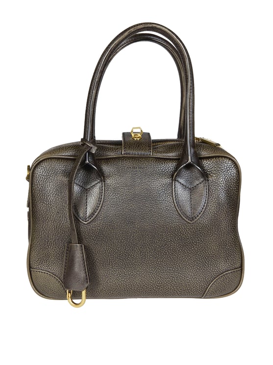 Golden Goose Black Vita Bag Pebbled Leather Handbag