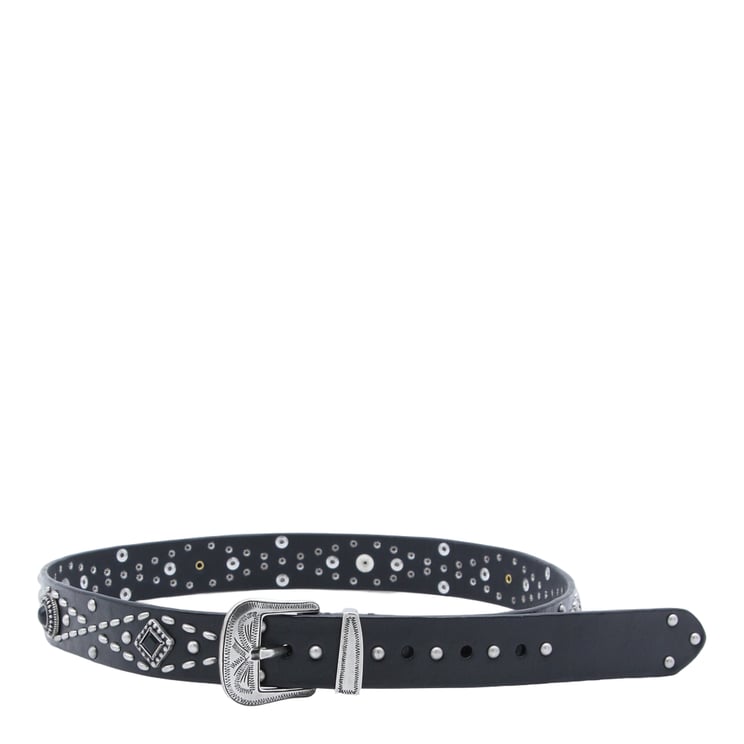 Golden Goose Intricate Studded Black Belt