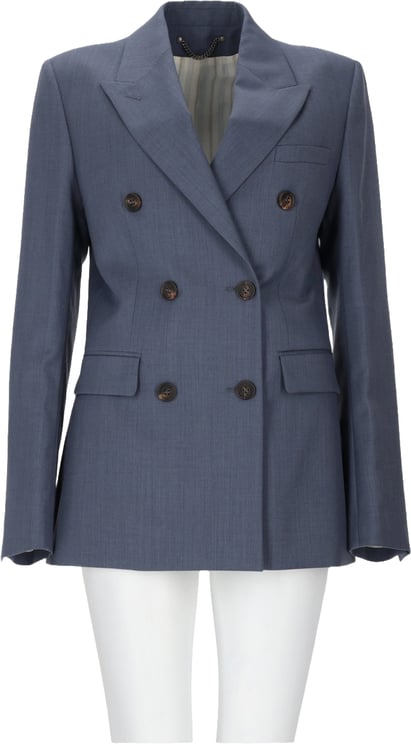 Golden Goose Baby Blue Virgin Wool Double-Breasted Blazer