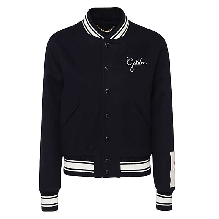 Golden Goose Black Wool Blend Bomber Jacket