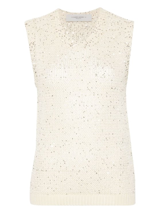 Golden Goose Melyssa Sleeveless Sequin Knit Tank Top