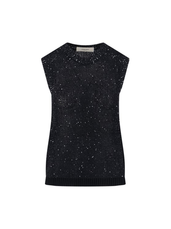 Golden Goose Sequin Knit Tank Top Black