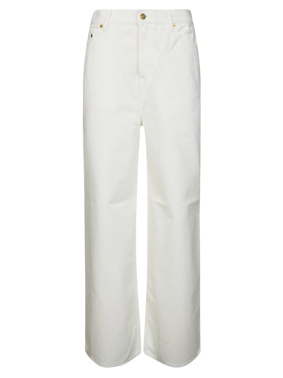 Golden Goose White Cotton Star Rivets Trousers