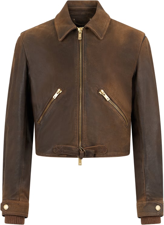 Golden Goose Cropped Leather Jacket