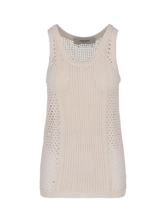 Golden Goose Crisp White Top With Classic Silhouette And Smooth Texture