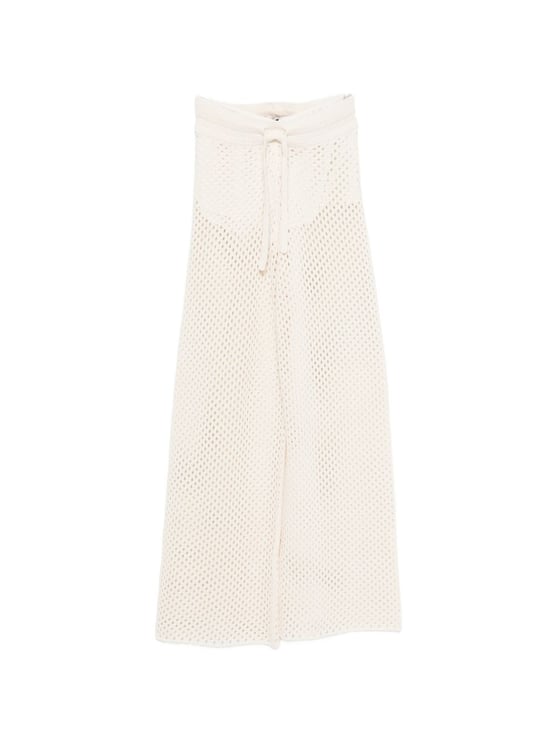 Golden Goose White Sheer Elastic Waist Embroidered Wide-Leg Pants