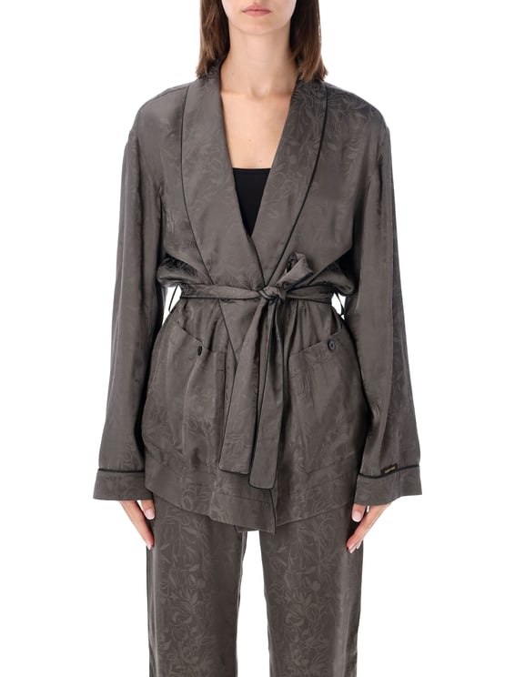 Golden Goose Shawl Pijama Floral Satin Blazer